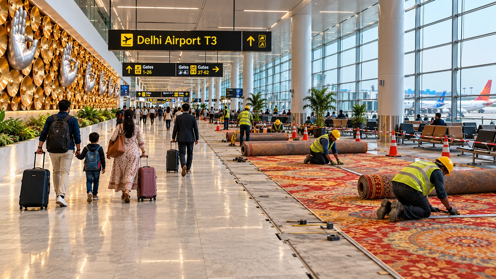 Wajah Baru Bandara Delhi, Karpet T3 Diperbarui