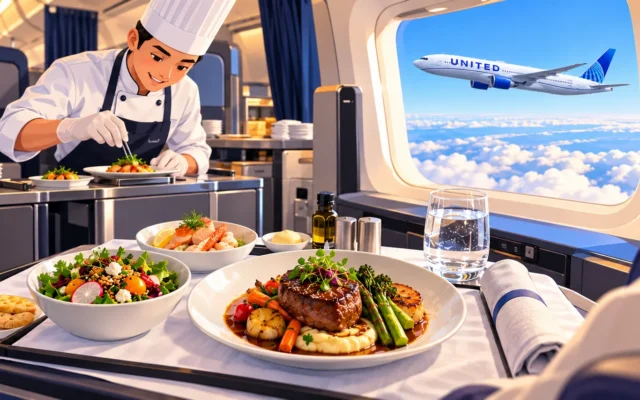 United Airlines Hadirkan 30 Menu Baru di Kelas Polaris